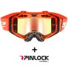 LS2 AURA PRO GOGGLE BLACK ORANGE WITH IRIDIUM VISOR