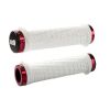 ODI GRIPS Troy Lee Designs Signature ATV Lock-On Bonus Pack White w/Red Clamps