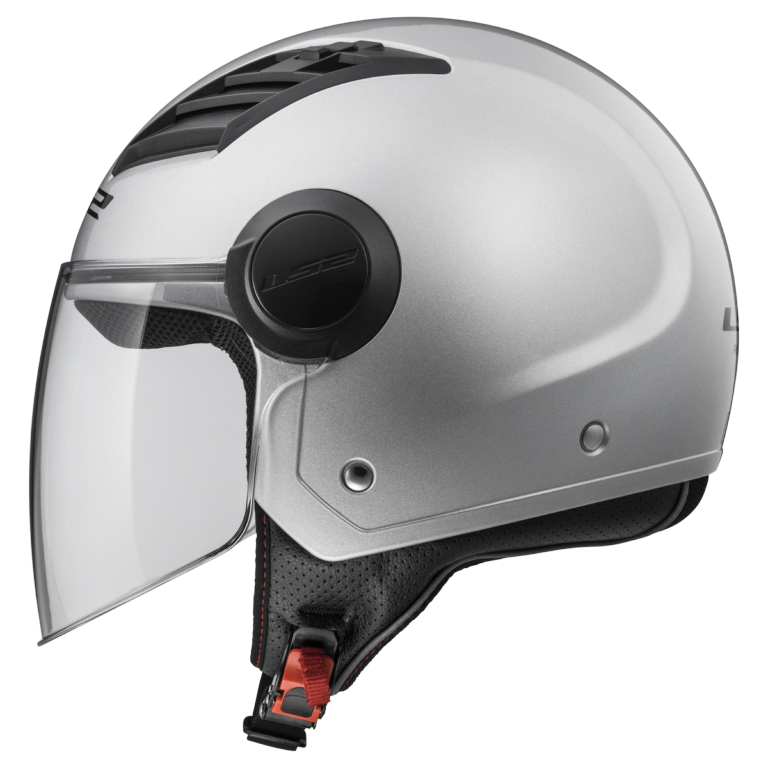 LS2 Airflow Motorcycle Open Face Helmet with Clear Visor Silver Gloss *NEW*