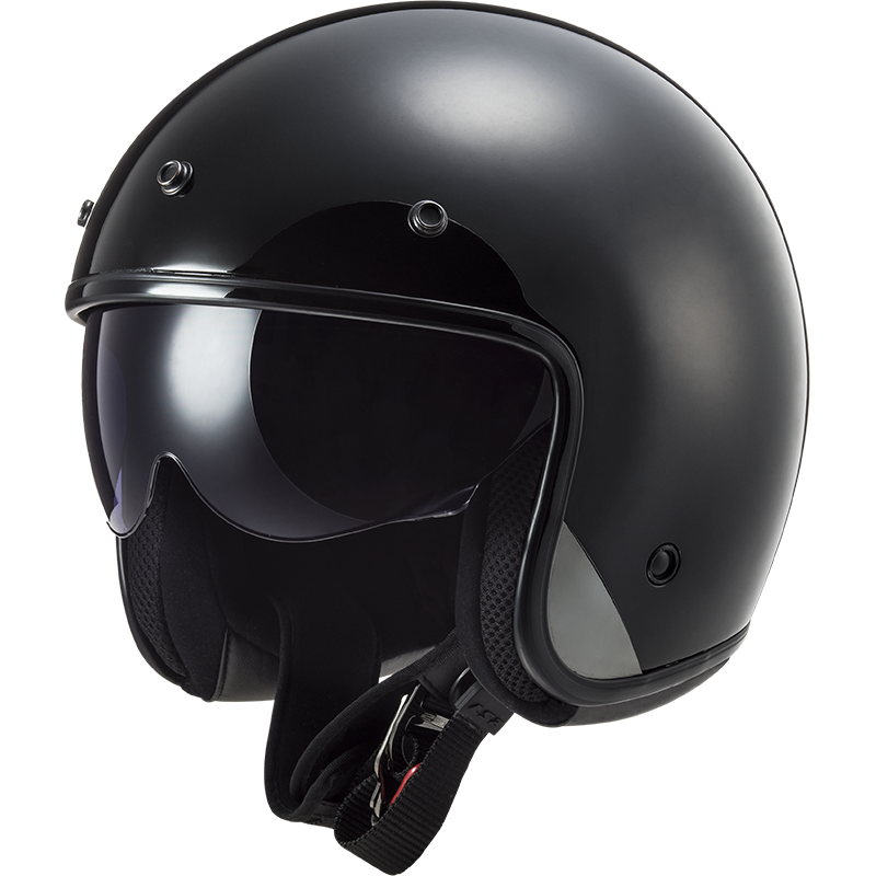 Jet Helmet Cafe Racer Open Face Motorcycle SunVisor Custom Scooter Black L