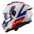 LS2 FF808 STREAM II VINTAGE WHITE BLUE RED-06 L