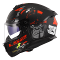 LS2 FF808 STREAM II ANGRY MONKEY M.BLACK RED-06 XXL
