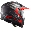 LS2 MX436 Pioneer EVO ADVENTURER Matt Black Red XS