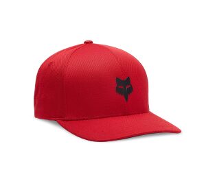FOX Head Tech Flexfit Hat, Flame Red