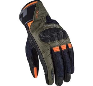 LS2 AIR RAPTOR MAN GLOVES GREEN BLUE H-V ORANGE