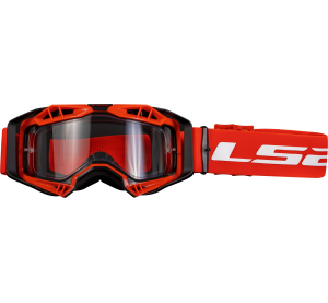 LS2 AURA ENDURO SERIES GOGGLE BLACK RED WITH CLEAR VISOR