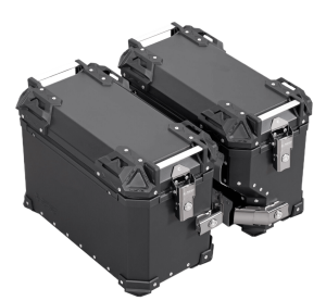 LS2 Side CASE Black 38L + PIPE CASE BLACK 32L for BMW 1200/1290 GS