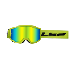 LS2 CHARGER GOGGLE H-V YELLOW WITH IRIDIUM VISOR