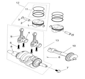 Crankshaft connection rod&piston assembly