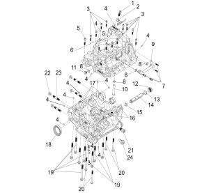 Upper and lower crankcase sub-assembly