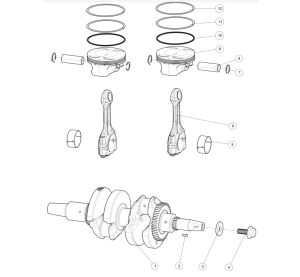 Crankshaft rod and piston AT10.