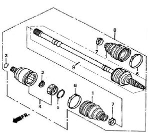 FRONT LEFT DRIVE AXLE  (FOR 4WD)