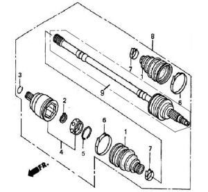 FRONT LEFT DRIVE AXLE （FOR 4WD）