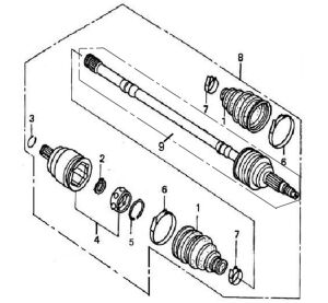 FRONT RIGHT DRIVE AXLE （FOR 4WD）