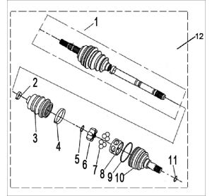 REAR RIGHT DRIVE AXLE  (XL)