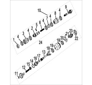 FRONT AND REAR KNUCKLE ASSY