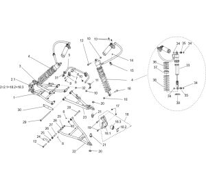 FRONT SUSPENSION ASSEMBLY (NARROW VEHICLE VERSION)