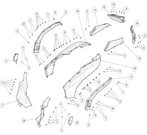 REAR PLASTIC PARTS.
