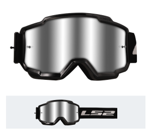 LS2 CHARGER GOGGLE BLACK WITH SILVER VISOR