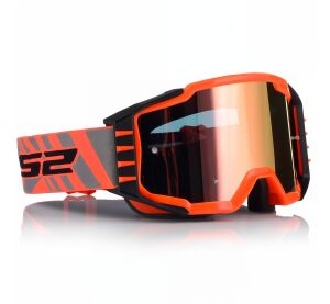 LS2 CHARGER PRO GOGGLE H-V ORANGE WITH IRIDIUM VISOR