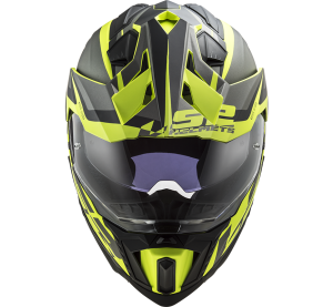 LS2 MX701 EXPLORER ALTER MATT BLACK H-V YELLOW