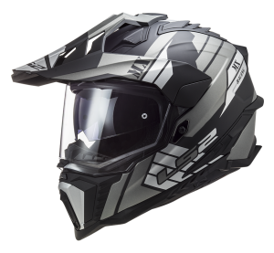 Casco Moto Cross Integrale LS2 Explorer MX701 - Fibra Tri-composite, Nero Opaco/arancio Fluo, Taglia XL, Omologato ECE 22.05