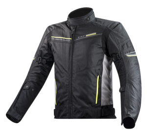 LS2 SHADOW MAN JACKET BLACK TITANIUM H-V YELLOW