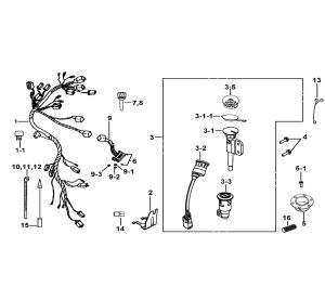 WIRING HARNESS、LOCK ASSY.