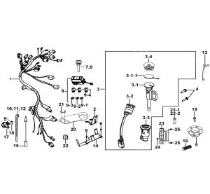 WIRING HARNESS、LOCK ASSY.