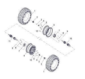 WHEEL REAR (NORMAL ALLOY RIM, 26X10-14)