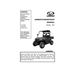 OWNER'S MANUAL (FOR LH80DU)