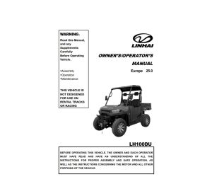 OWNER'S MANUAL (FOR LH100DU)