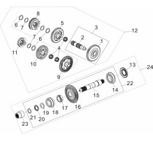 SECONDARY SHAFT AND DRIVEN BEVEL GEAR ASSEMBLY