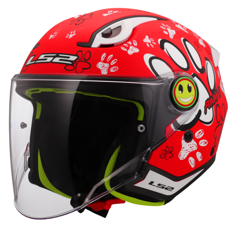 LS2 OF622 FUNNY II PAWS RED M