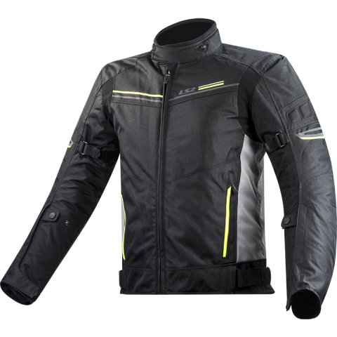 LS2 SHADOW MAN JACKET BLACK TITANIUM H-V YELLOW XXL