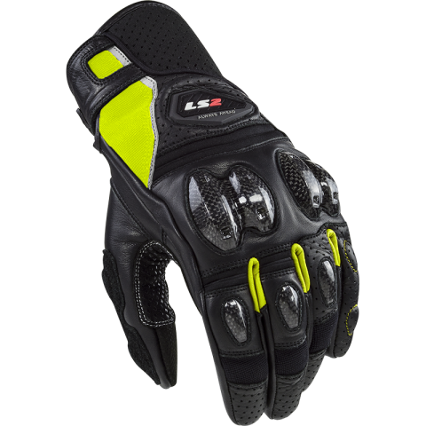 LS2 SPARK 2 LEATHER MAN GLOVES BLACK H-V M