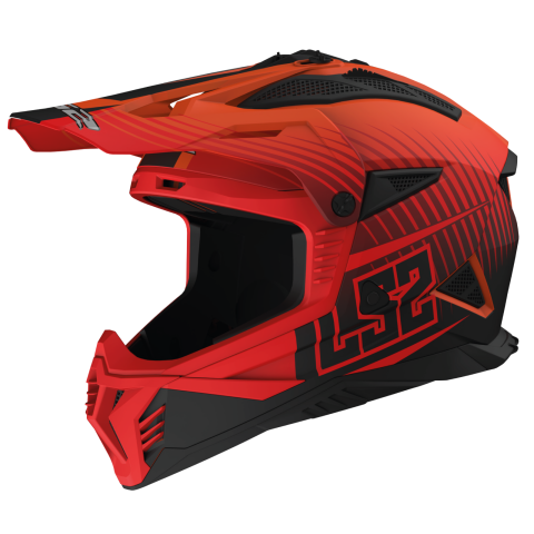 LS2 MX708 FAST II DUCK M.H-V ORANGE RED-06 L