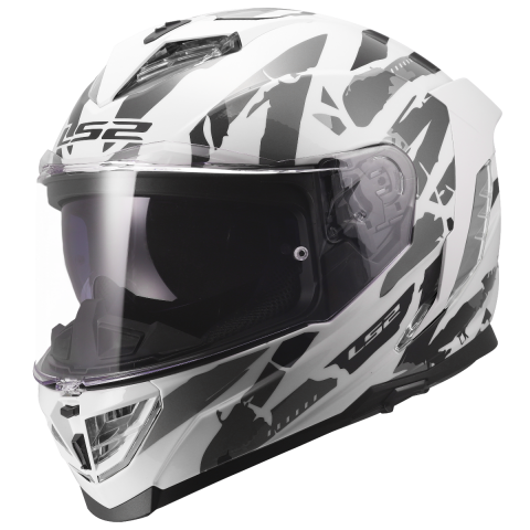 LS2 FF818 STORM III KAOS WHITE GREY M