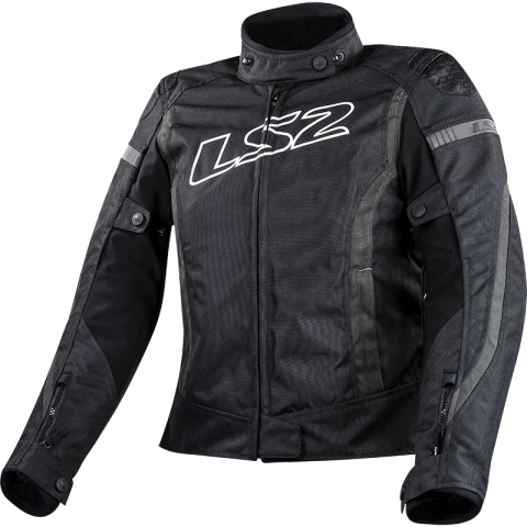 LS2 GATE LADY JACKET BLACK DARK GREY XS