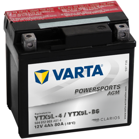 Varta 12V/4Ah moto LF, YTX5L-4/YTX5L-BS Access DRR, TGB Bullet