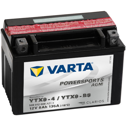 Varta 12V/8Ah moto LF (YTX9-4/YTX9-BS) Linhai M150, 200