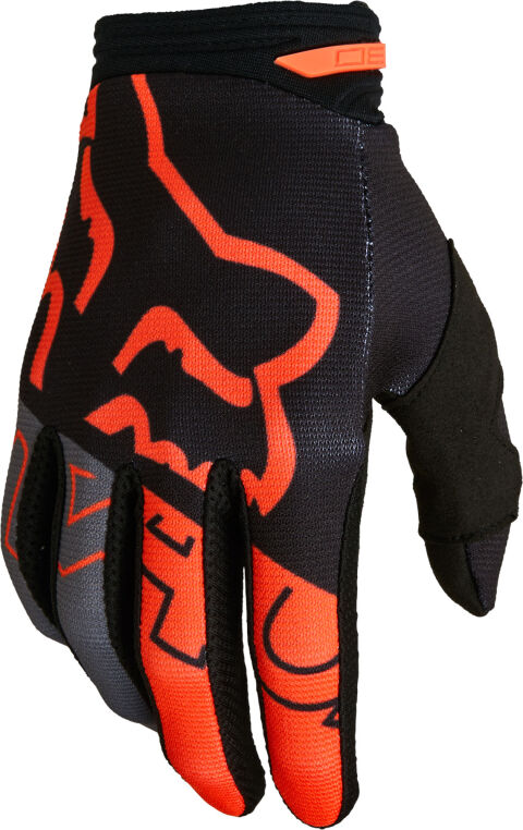 FOX 180 Skew Glove - S, Black/Orange MX