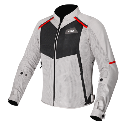 LS2 BREEZE LADY JACKET GREY BLACK RED