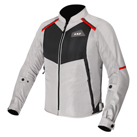 LS2 BREEZE MAN JACKET GREY BLACK RED