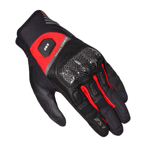 LS2 ATOM MAN GLOVES BLACK RED