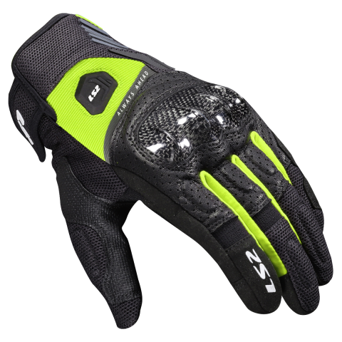 LS2 ATOM MAN GLOVES BLACK H-V YELLOW 3XL
