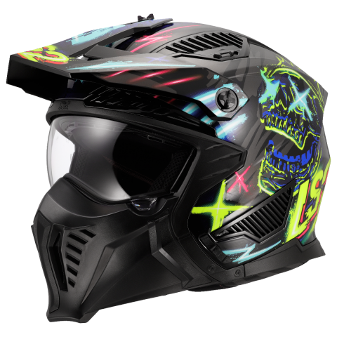LS2 OF606 DRIFTER RAYZ BLACK BLUE-06 XL