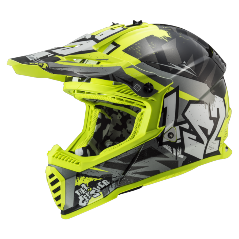 LS2 MX437 FAST EVO MINI II CRUSHER BLACK YELLOW-06 M