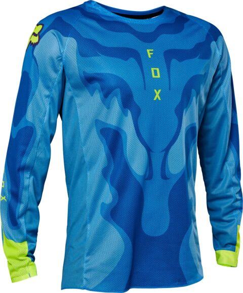FOX Airline Exo Jersey  - M, Blue/Yellow MX23