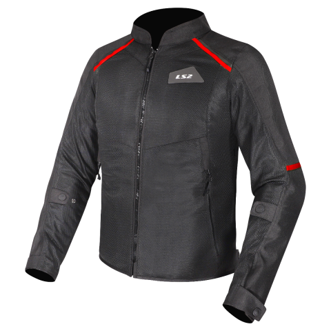 LS2 BREEZE MAN JACKET BLACK RED 4XL